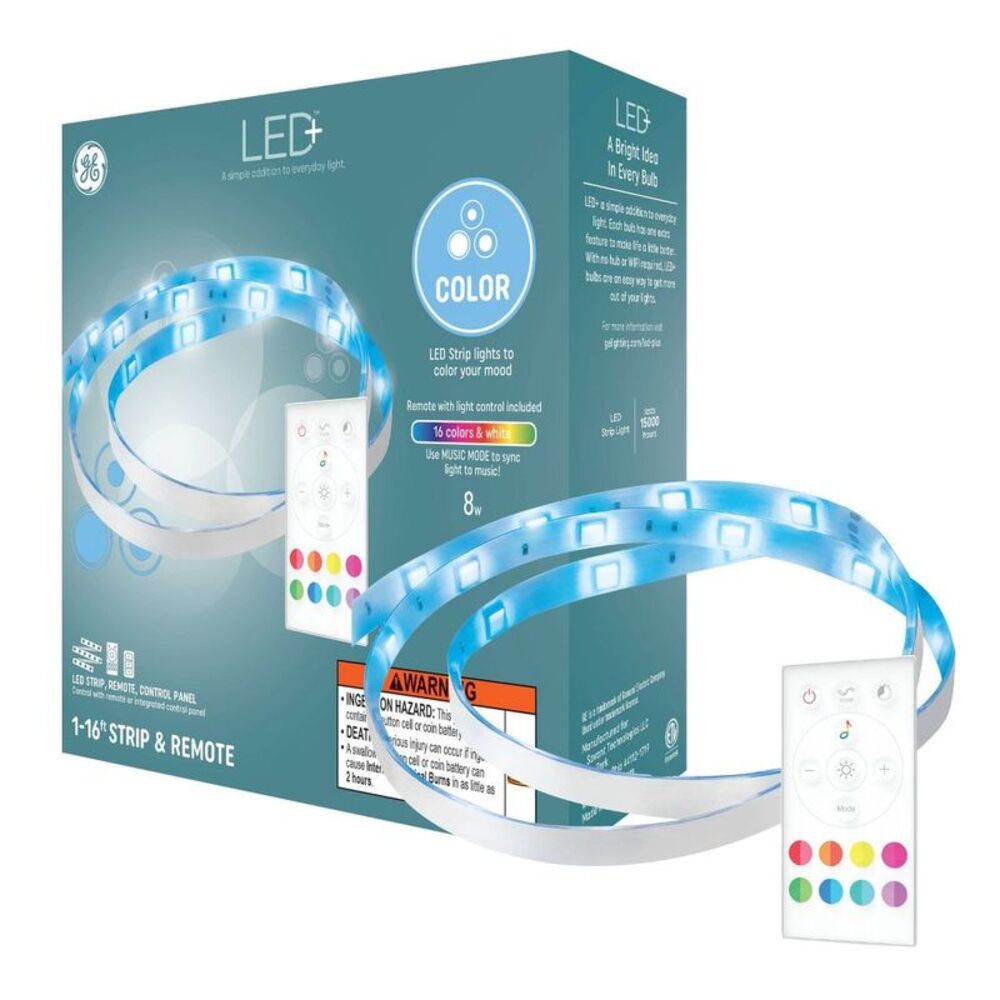 GE Household Lighting - GE 16ft Remote and Control Panel Included LED+ Col Blue